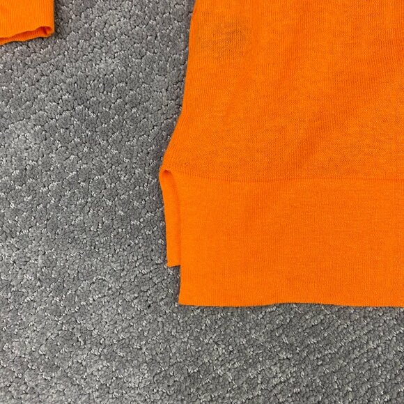 Polo Ralph Lauren Cotton Linen Blend Sweater Womens XL Orange Lightweight Hi Low - Picture 4 of 13